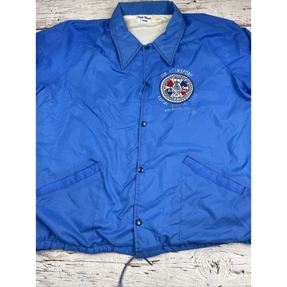 Vintage Teamsters Local Machinist Air Transport Jacket XL Blue People Pleasers - Picture 3 of 13